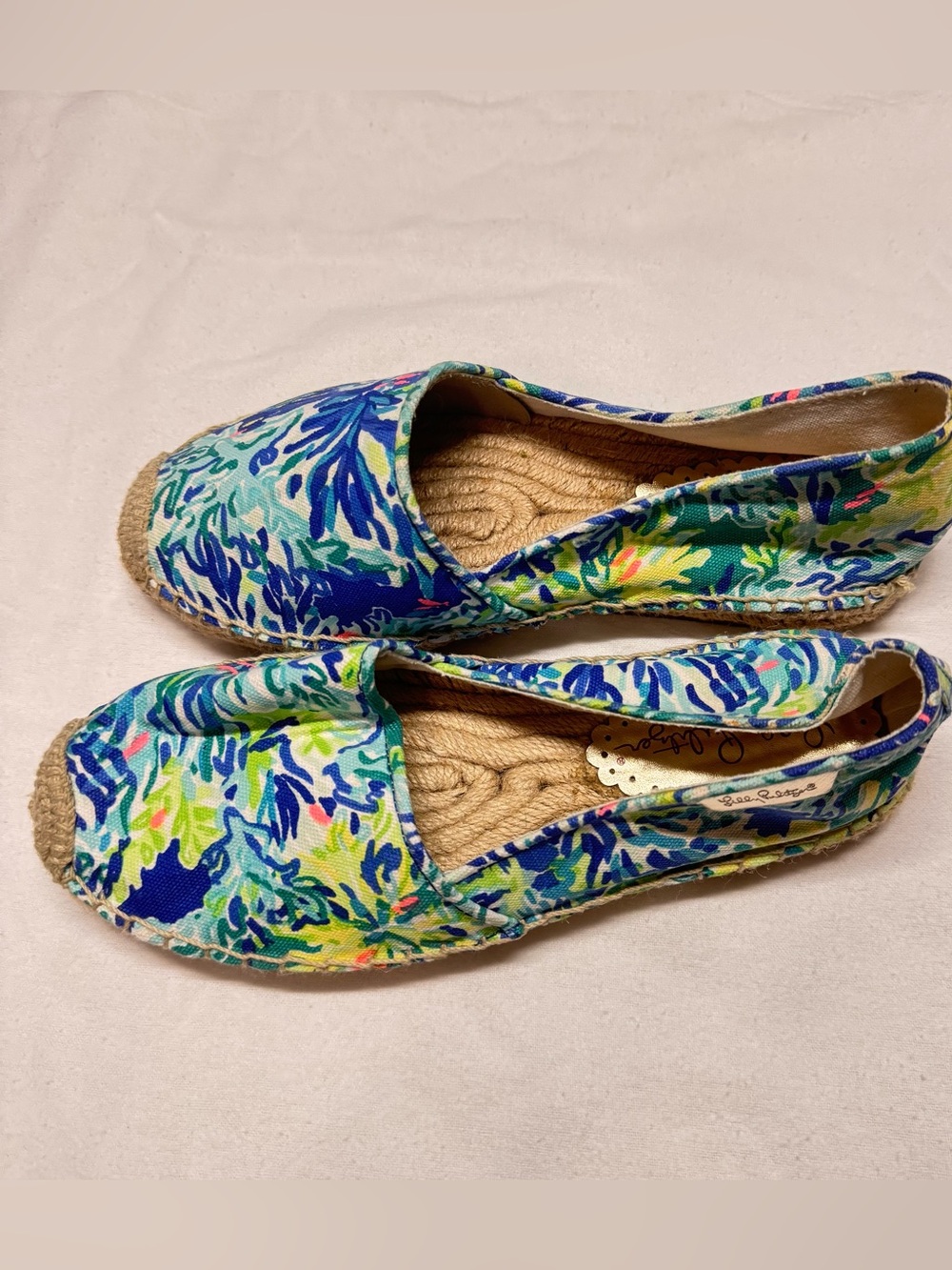 Lilly Pulitzer Blue & Green Printed Espadrille Flats
